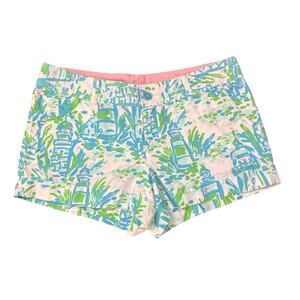 Lilly Pulitzer Walsh Short Multi Lighthouse Beach Resort Cruise Vacation Size 10